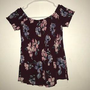 Kendall & Kylie Floral Off the Shoulder Top